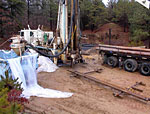 Preparations for drilling a monitoring well