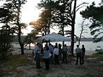 While some citizens came for the June 2002 "Ice Cream and Information" event at Snake Pond, others took the opportunity to go for a sunset swim!